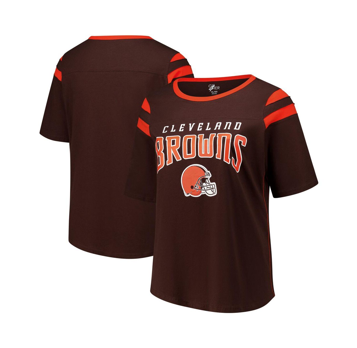 Women's Brown Cleveland Browns Plus Size Linebacker T-Shirt