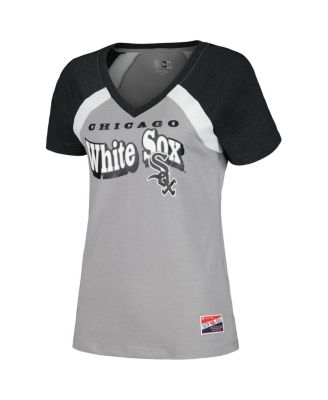 Women's Gray Chicago White Sox Heathered Raglan V-Neck T-Shirt