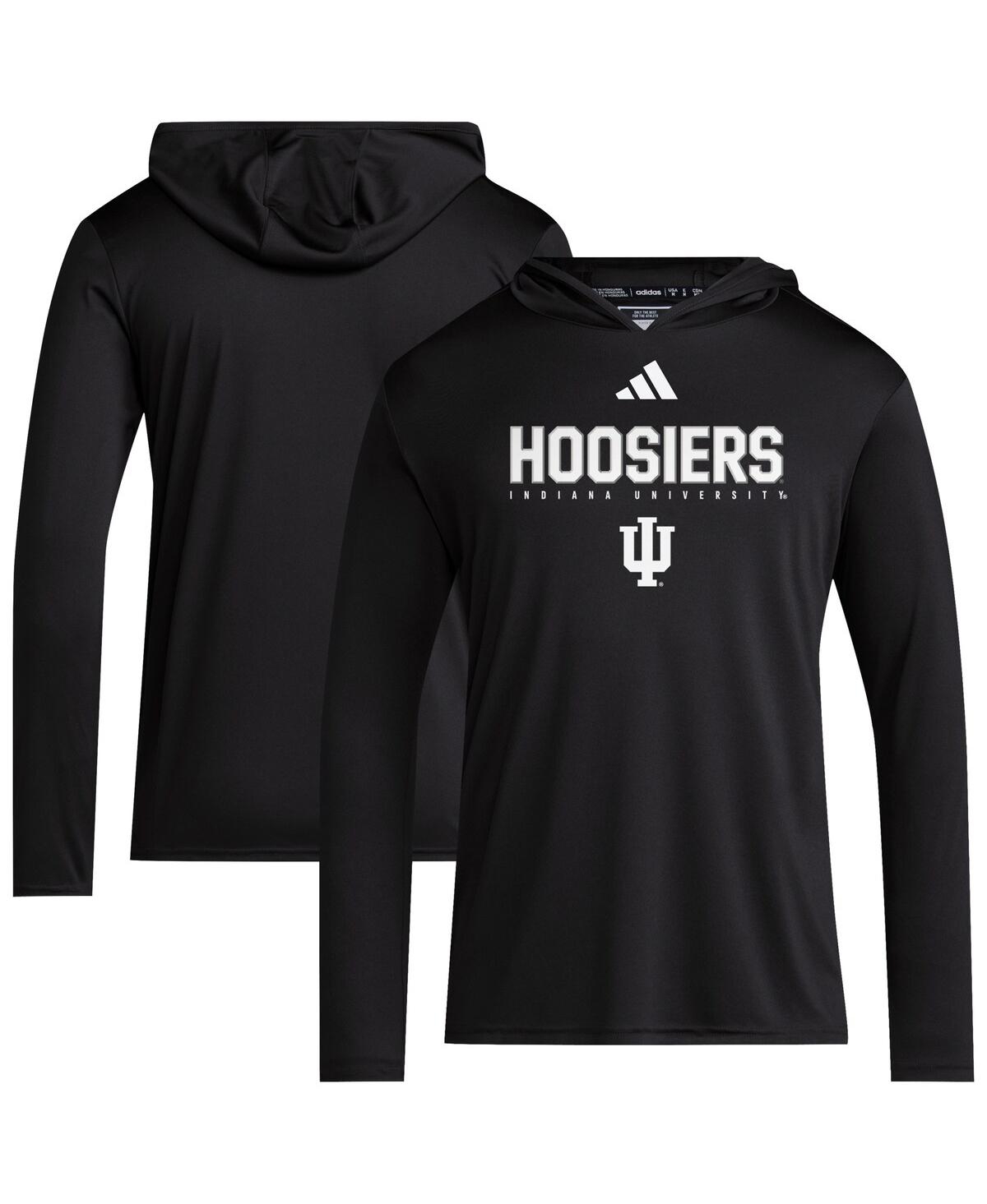 Adidas Men's Black Indiana Hoosiers 2025 Aeroready Sideline Training Long Sleeve Hooded T-Shirt