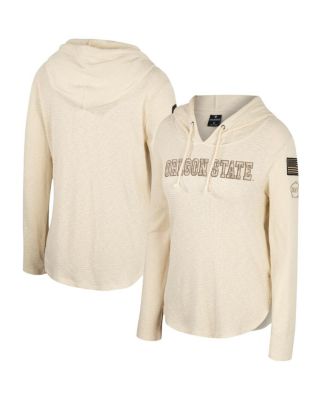 Colosseum - Women's Cream Oregon State Beavers OHT Military Appreciation Casey Raglan Long Sleeve Hoodie T-Shirt