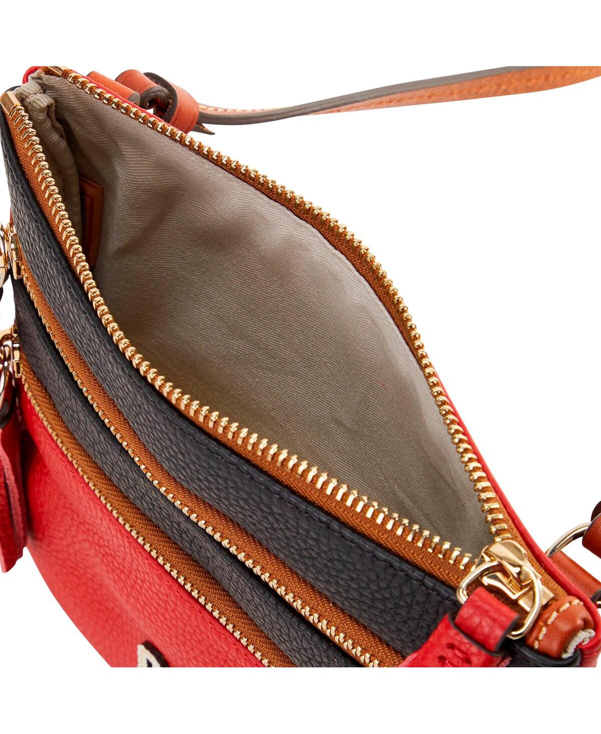 Dooney & Bourke Ohio State Buckeyes Infield Triple Zip Crossbody Bag In Transparent