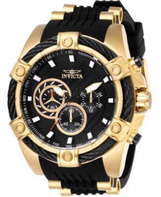 Men's Bolt Quartz Chronograph Black Dial Polyurethane Watch