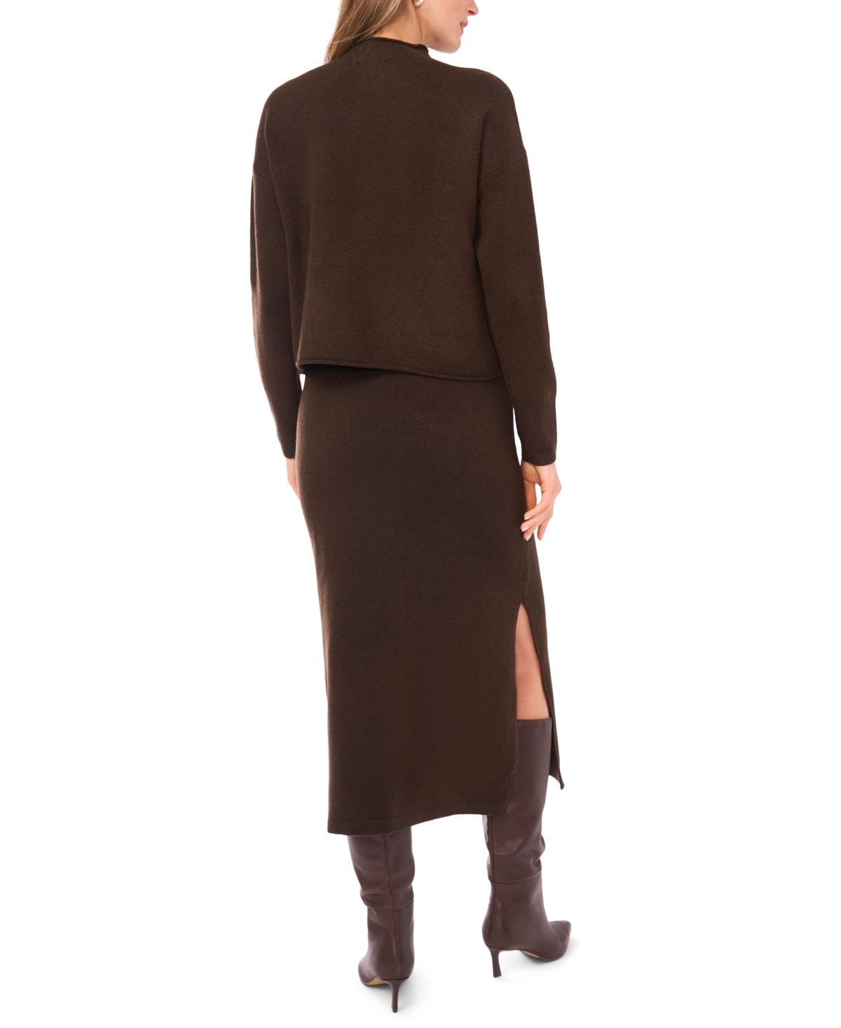 1.state Women's Side Slit Pencil Midi Skirt In Brown
