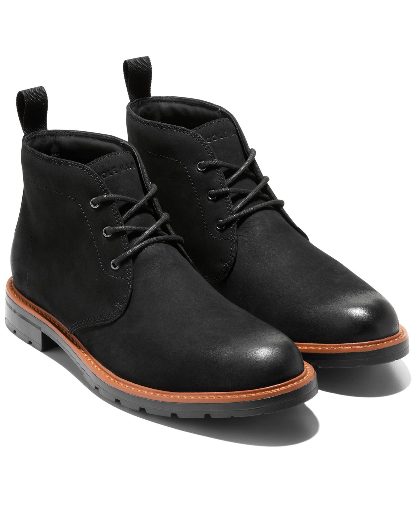 Мужские ботинки Cole Haan Chamberlin Grand Chukka Lug Sole, цвет: Чёрный нубуковый — фото 7
