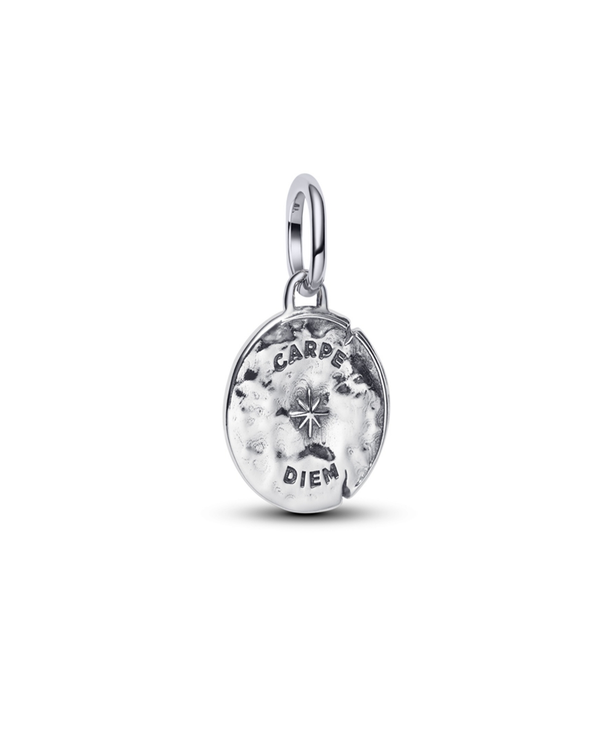 Pandora Cubic Zirconia Skull Medallion Charms In Silver