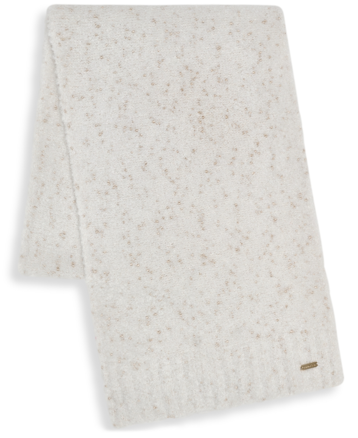 Calvin Klein Metallic Knit Scarf In Gray