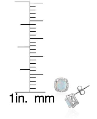 2-Piece Set Lab Grown White Opal (2 ct. t.w.) Cushion Halo Pendant Necklace with Matching Earrings in Sterling Silver (also in Sapphire)