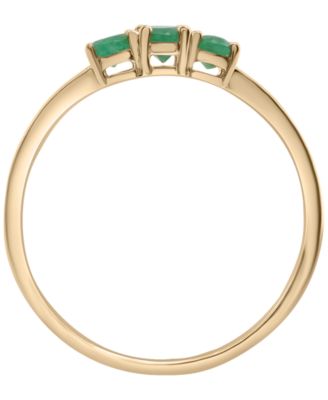 Three Oval Emerald (1/2 ct. t.w.) Ring in 14K Gold-Plated Over Sterling Silver