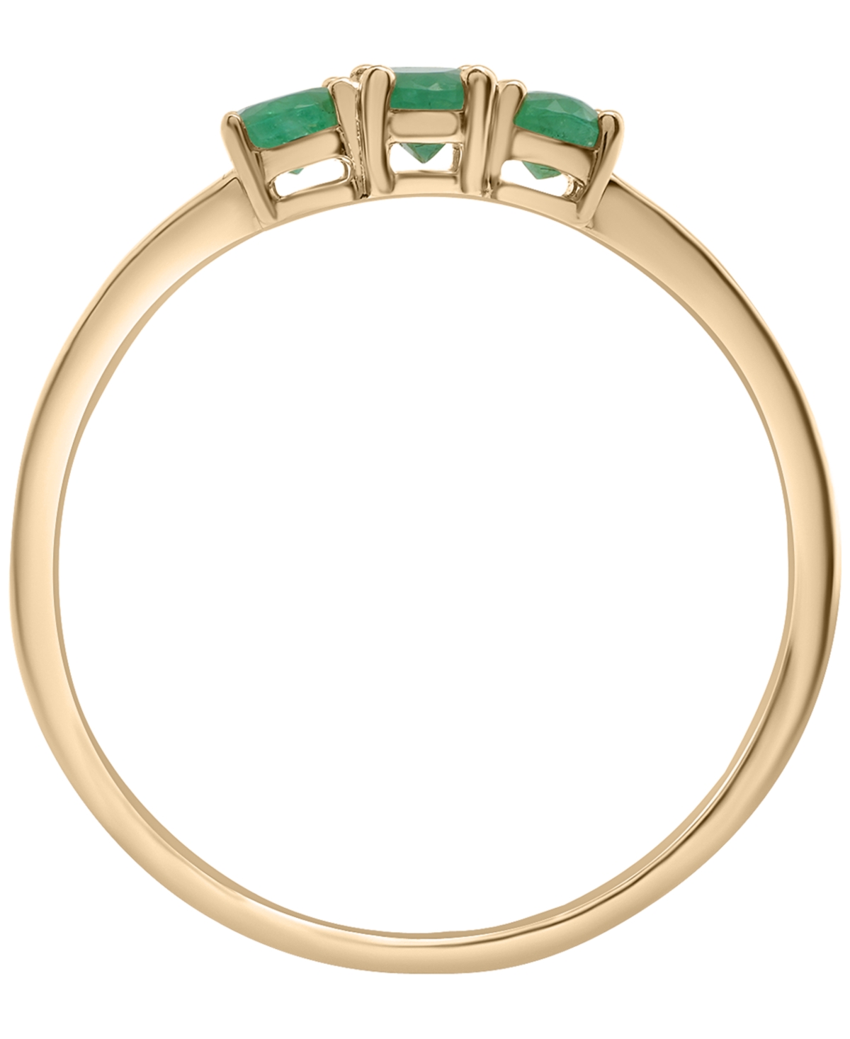Macy's Three Oval Emerald (1/2 Ct. T.w.) Ring In 14k Gold-plated Over Sterling Silver In Gold