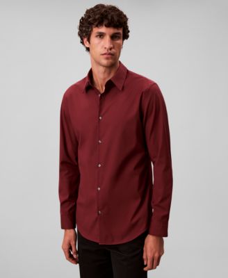 Men's Slim Fit Supima Stretch Long Sleeve Button-Front Shirt