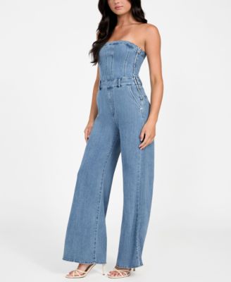 Women's Donna Sleeveless Denim Jumpsuit
