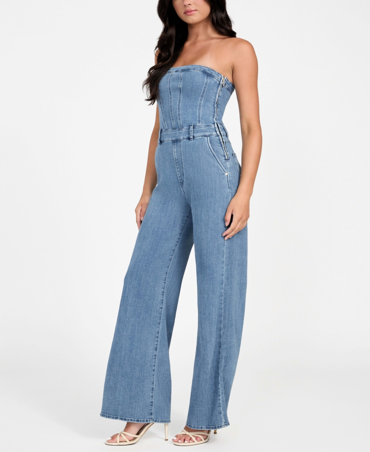 Guess Women's Donna Sleeveless Denim Jumpsuit In Multi