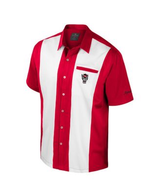 Men's Red NC State Wolfpack Strike Bowling Button-Up Shirt