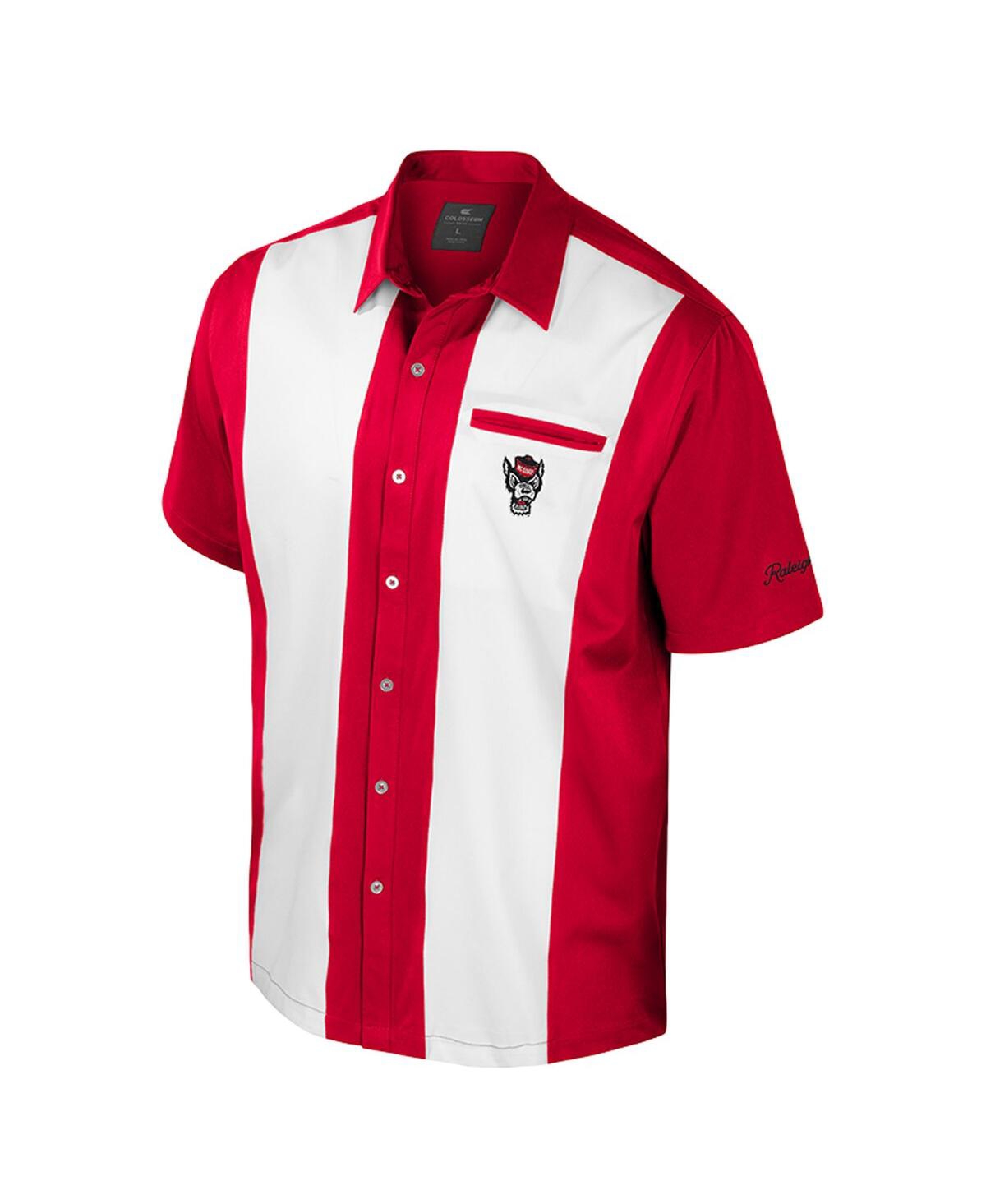 Colosseum Men's Red Nc State Wolfpack Strike Bowling Button-up Shirt In Red