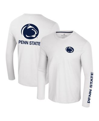 Colosseum - Men's White Penn State Nittany Lions Logo Lockup 3-Hit Active Blend Long Sleeve T-shirt