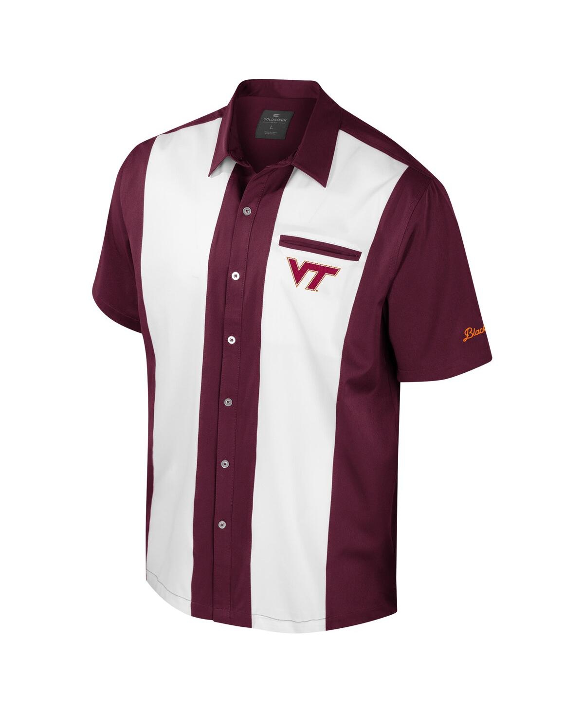 Colosseum Men's Maroon Virginia Tech Hokies Strike Bowling Button-up Shirt In Burgundy