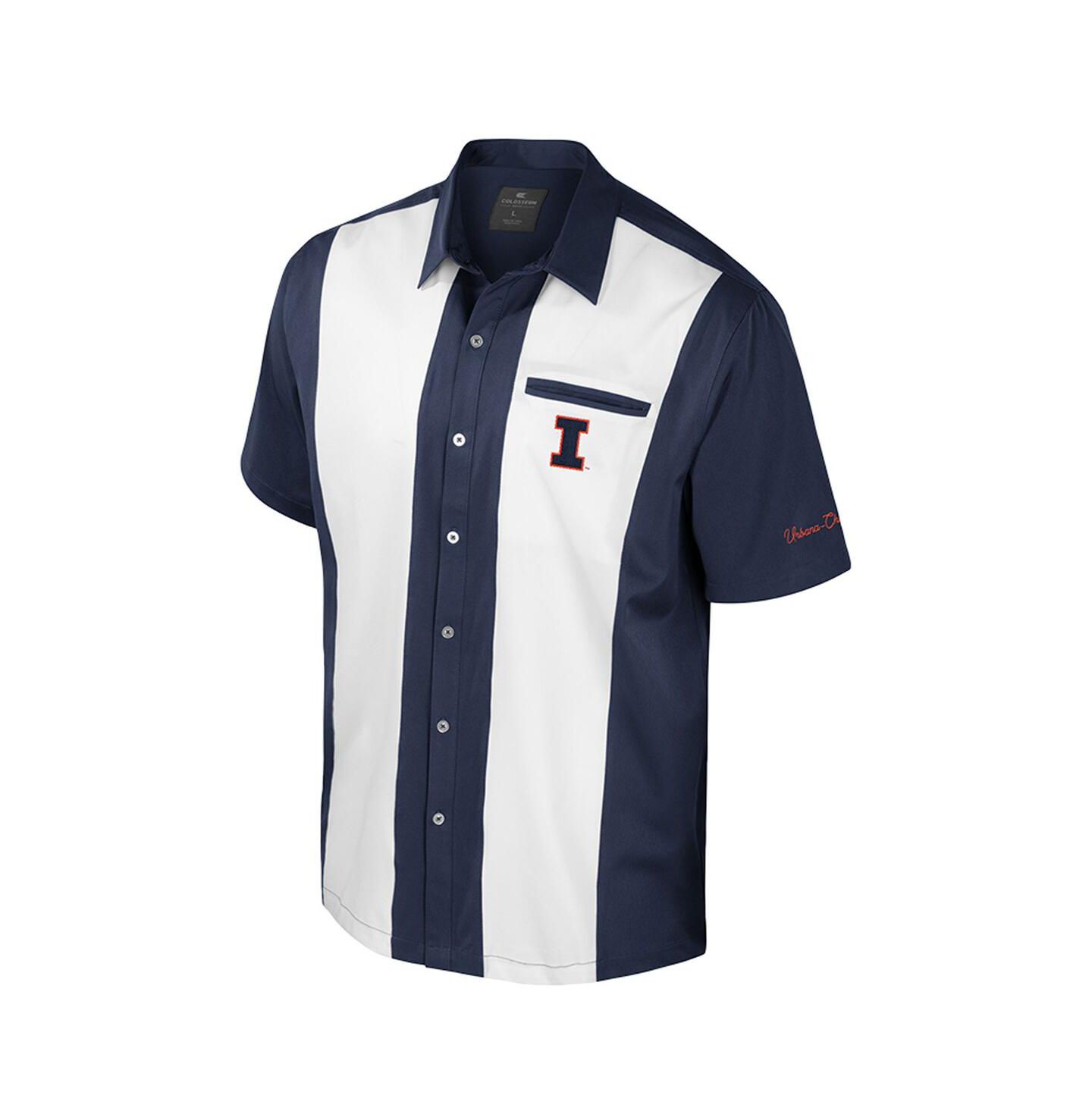 Мужская рубашка Colosseum Navy Illinois Fighting Illini Strike Bowling Button-Up — фото 3