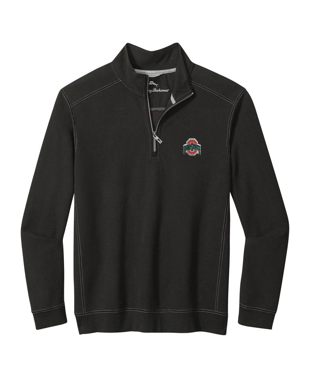 Tommy Bahama Men's Black Ohio State Buckeyes Montego Bay Half-zip Jacket In Black