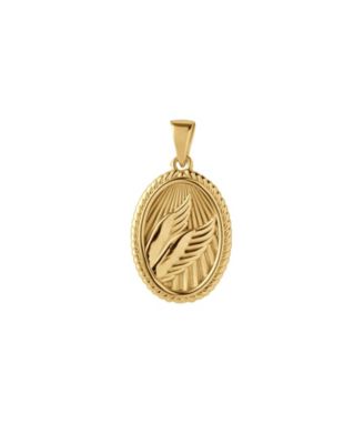 Women's Wings Necklace in Polished 14k Gold Pendant