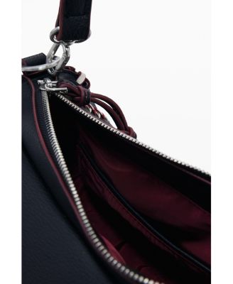 Women's Medium faux leather effect bag with stitching