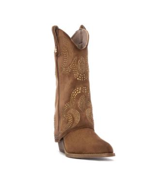 Women's Suede Foldover Booties By XTI