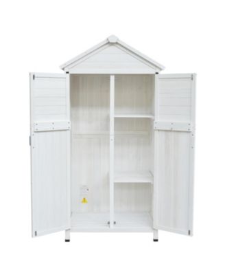 67" Fir Wood Storage Shed with Double Doors