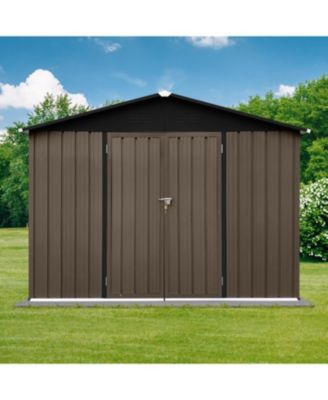 Metal garden sheds 8ftx6ft outdoor storage sheds Brown + Black