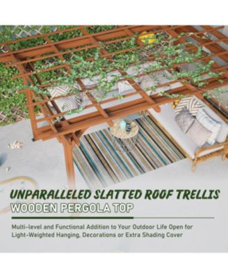 12x10 Wood Pergola - Garden Patio Deck