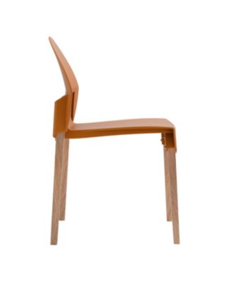 Tropical Orange Chairs - Red Oak Legs, Dining Set (4-Pack)