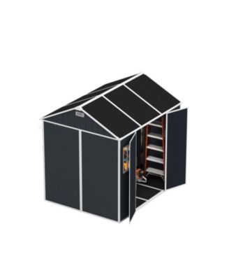 8x7 Outdoor Resin Storage Shed - Dark Gray