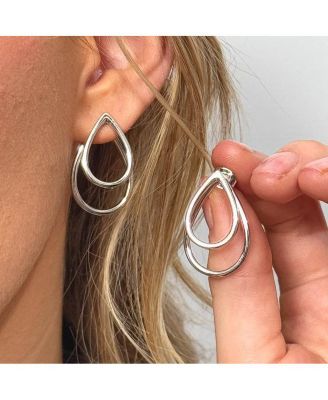 Double Petal Earrngs front and back