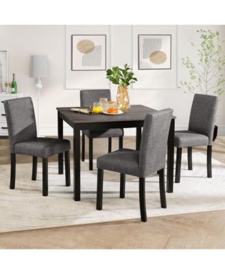 5 Piece Wooden Dining Table Set with 4 Chairs for Kitchen or Dining Room