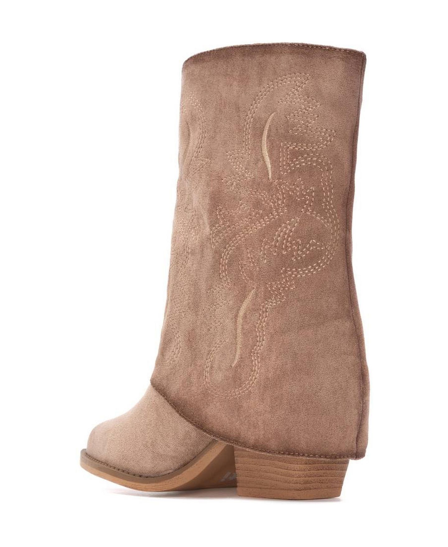 Женские ботинки XTI Suede Foldover Booties, цвет: Бежевый — фото 2