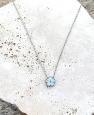 Tarnish Resistant Silver Five-Leaf Clover Pendant Necklace