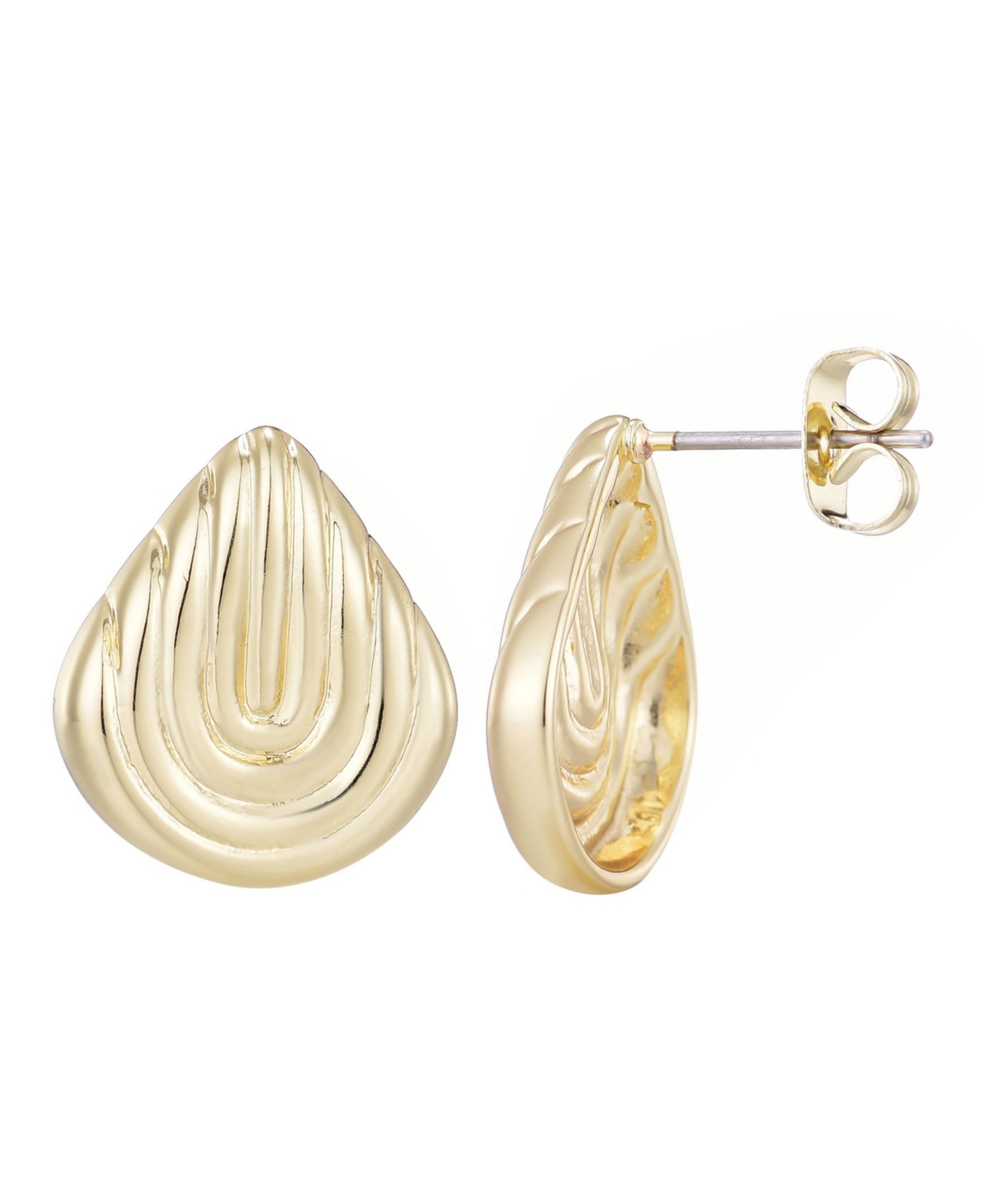 Adornia 14k Gold Plated Deco Stud Earrings In Gold