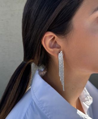 Silver Plated Crystal Cascade Sweeper Earrings