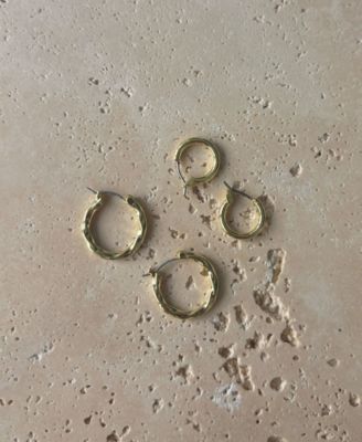 Gold Plated Hoop Earrings Set