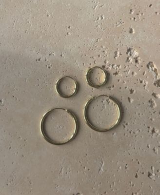 Gold Plated Endless Hoop Earrings Set