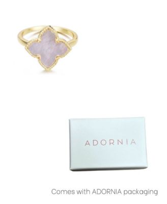 Gold Plated White Mother of Pearl Flower Ring