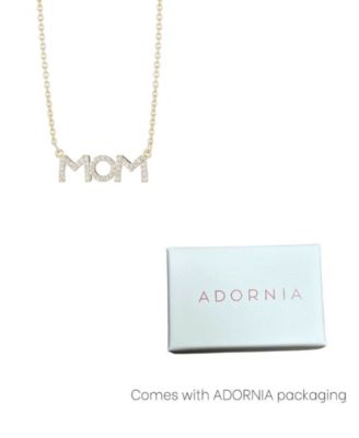 Gold Cubic Zirconia MOM Necklace