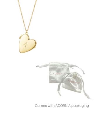 Gold Initial Heart Locket Necklace