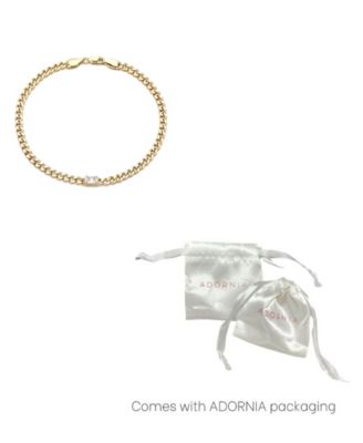 Gold Plated Crystal Curb Chain Anklet