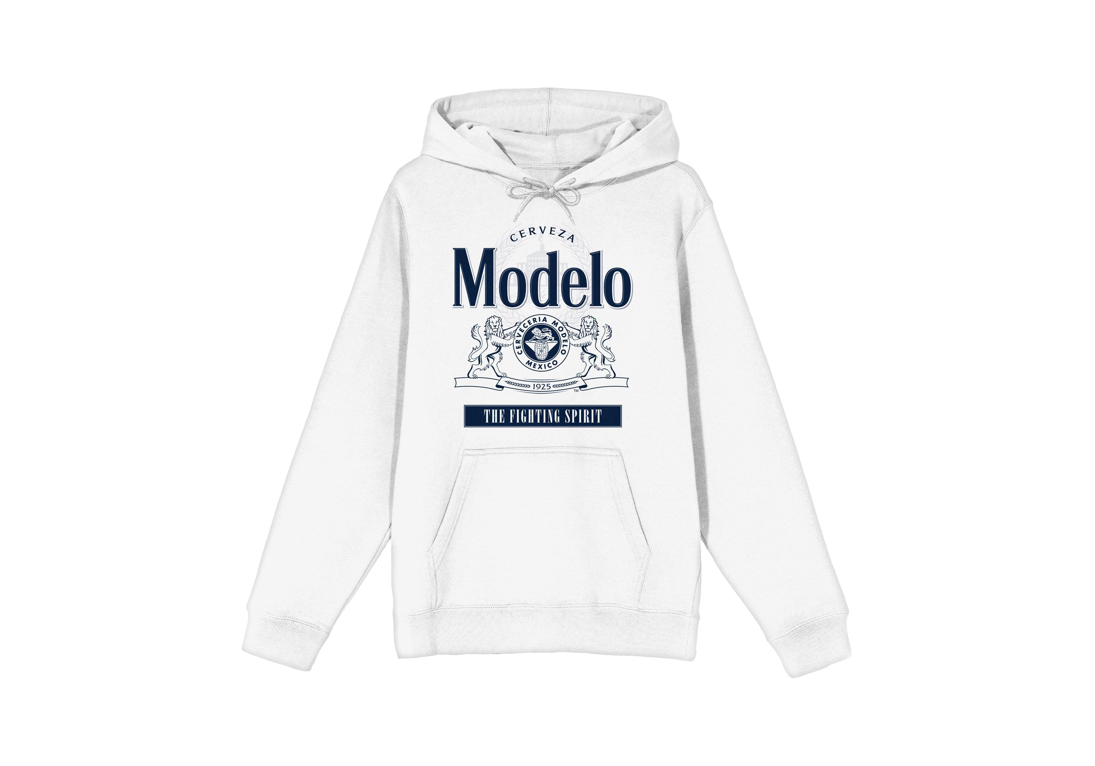 Modelo Men's The FIghting Spirit Long Sleeve White Adult Hooded Sweatshirt -3XL
