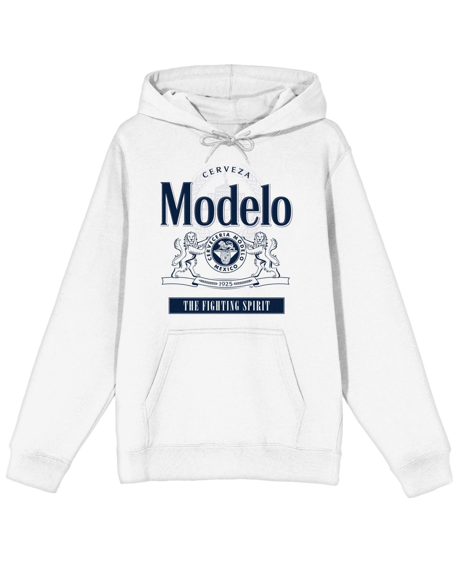 Men's The FIghting Spirit Long Sleeve White Adult Hooded Sweatshirt -3XL