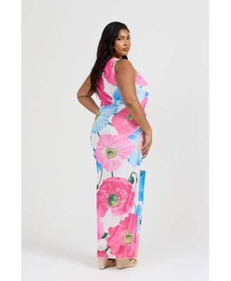 Women's Curve Mesh Maxi Dress