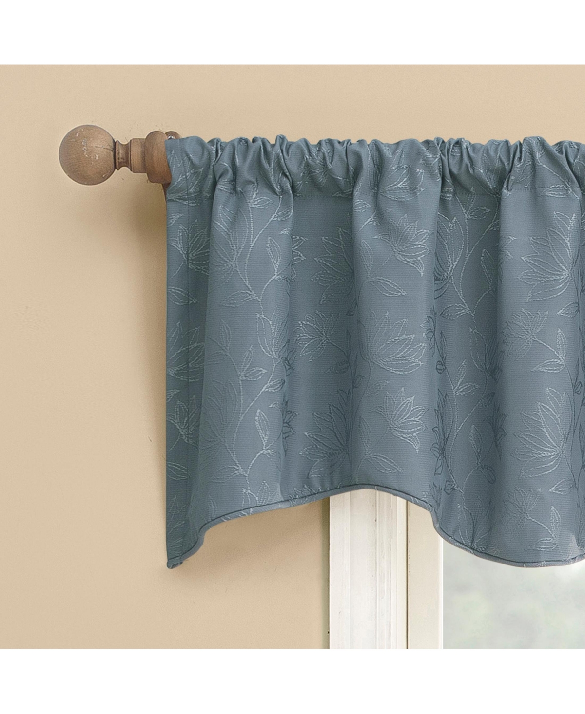 Bronte Floral Jacquard 100% Blackout Rod Pocket Curtain Valance