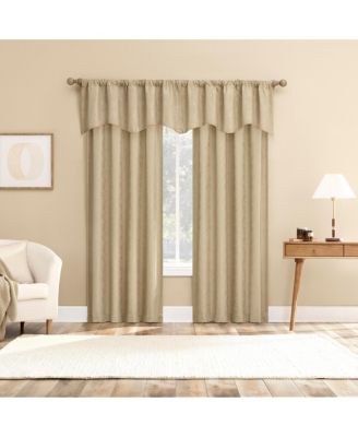 Bronte Floral Jacquard 100% Blackout Rod Pocket Curtain Valance