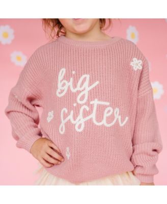Little and Big Girls Big Sister Knit Sweater