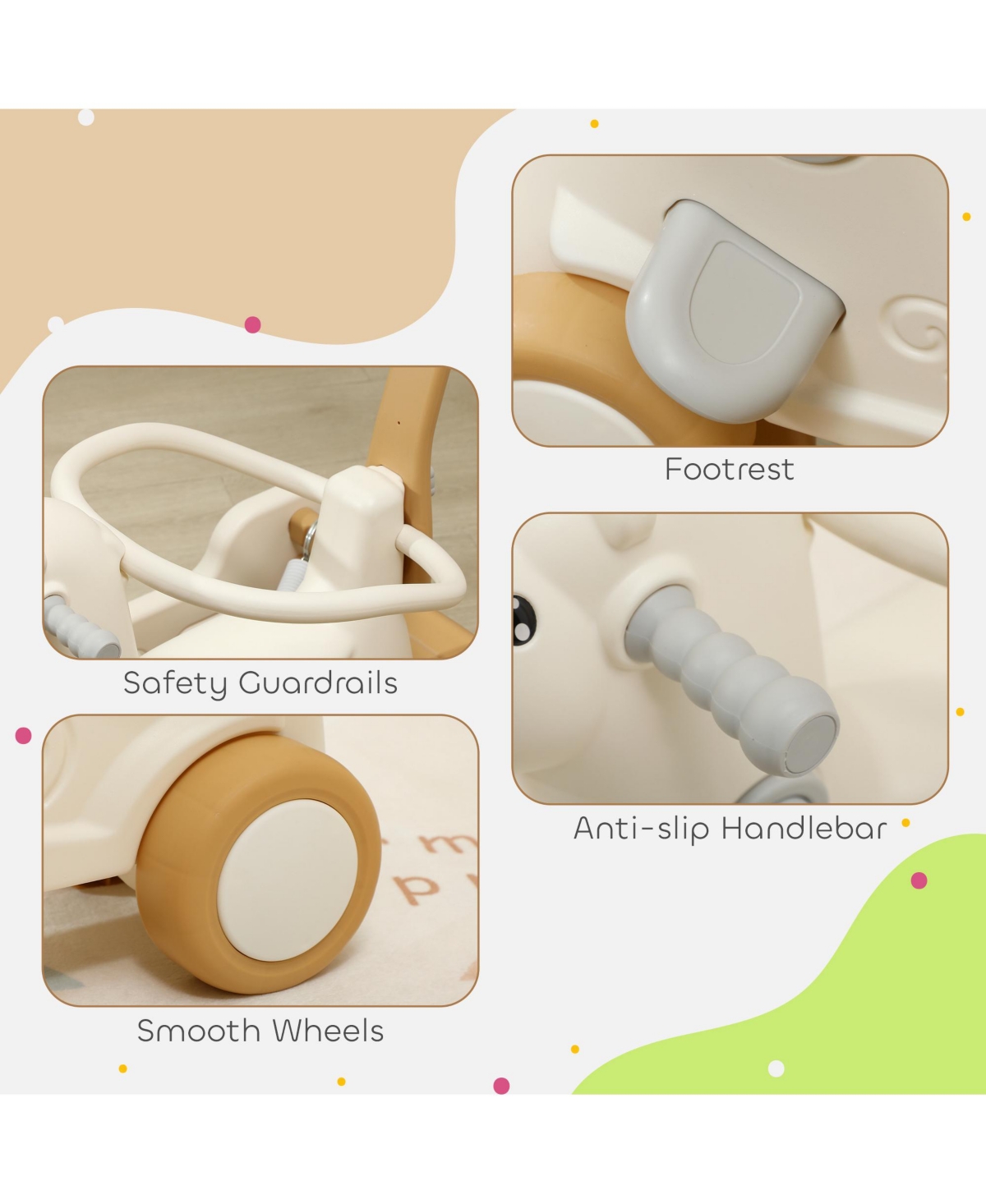 Qaba 5 in 1 Kids Rocking Horse, Alpaca Toddler Spring Rocking Toy