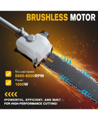 4-in-1 40V Max Power Cordless Electric Brush Cutter, String Trimmer, Pole Saw & Hedge Trimmer with 2× 4.0Amh Batteries and Charger